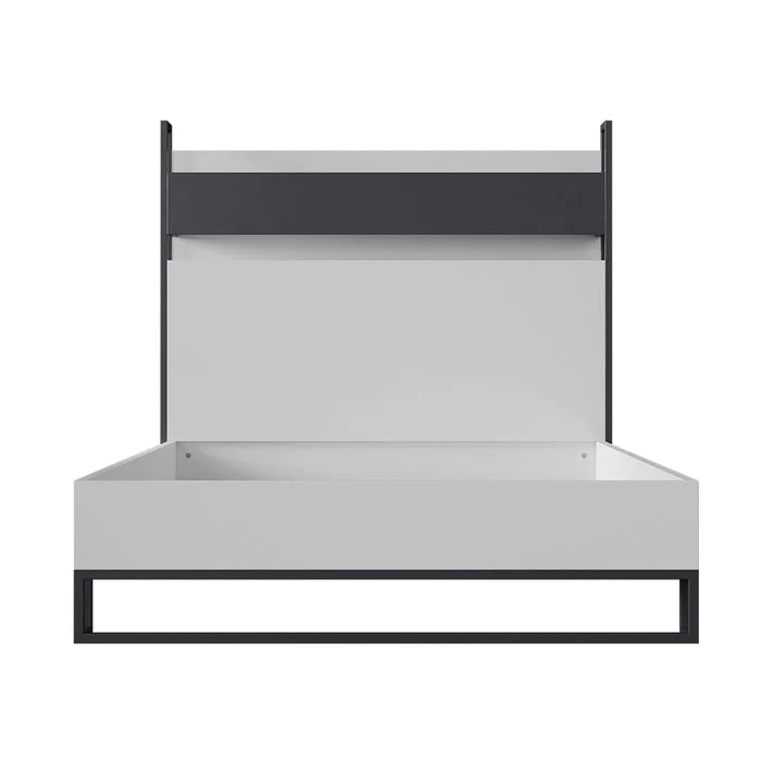 Almila™ Legend Moon 38"x75" Bed Frame & HB ULT White - Kids Furniture - Teen Furniture - Bed Frame