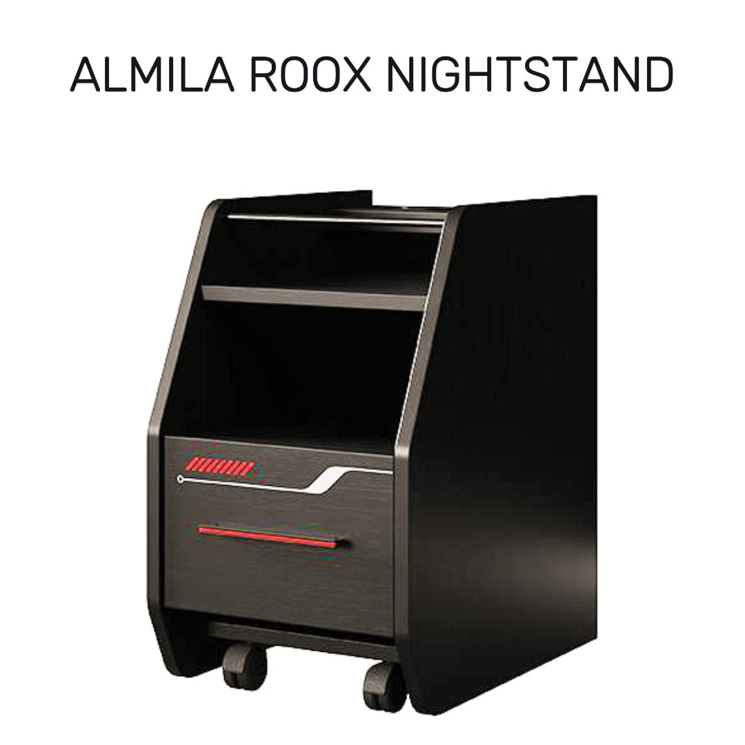 Almila™ Roox Nightstand Black - furniture - kids furniture - teen furniture - USA - nightstand