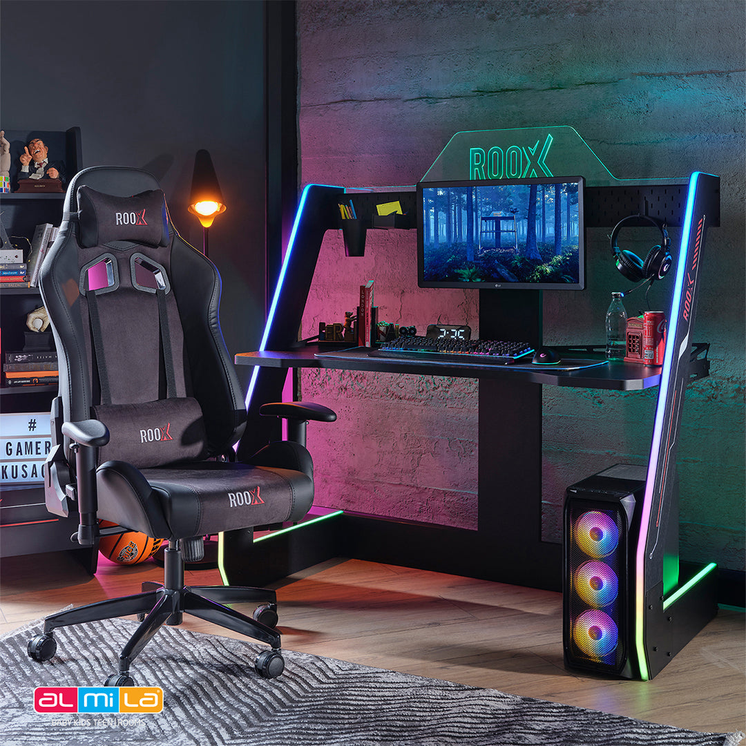 Almila™ Roox Gaming Desk Black - furniture - kids furniture - teen furniture - USA - gaming - desk