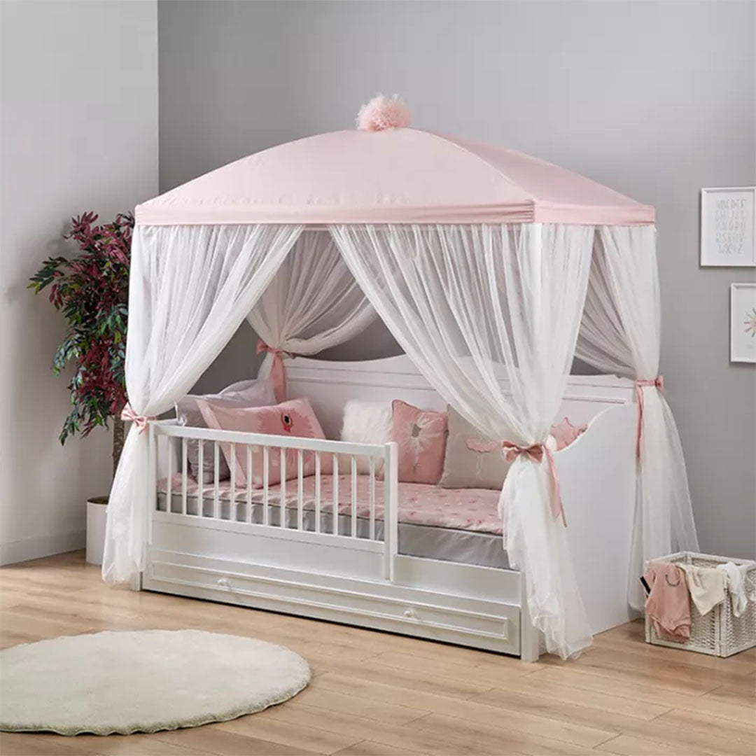 Almila™ Mosquito Net Flower Compatible With Sofa Canopy Conv. Set Ult_White